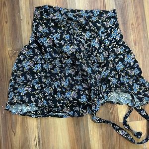 Lush Floral Wrap Skirt